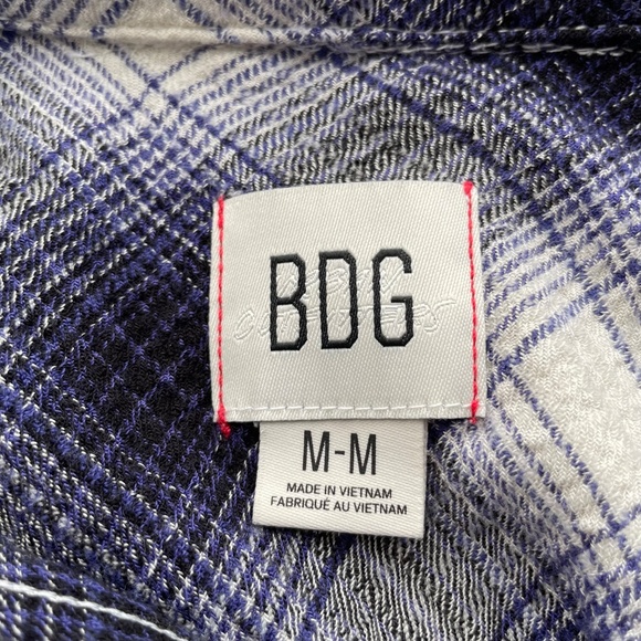 BDG Women’s Size Medium Plaid Keanu Varsity Flannel Button Up Shirt - Picture 3 of 5